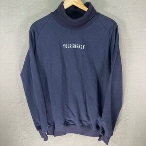 LAGOS Exclusive Mens Navy Blue Turtleneck Sweatshirt‎ Your Energy Graphic Size M